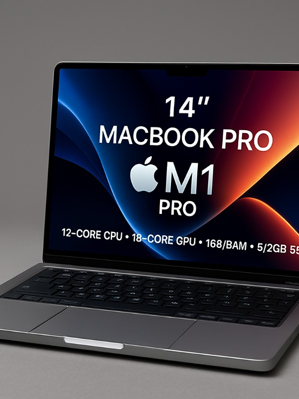 Apple 14-inch MacBook Pro – Apple M1 Pro (12-core CPU, 16-core GPU), 16GB RAM, 512GB SSD